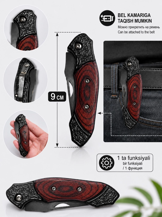 Mini buklanadigan cho'ntak pichoq – 9 sm - 