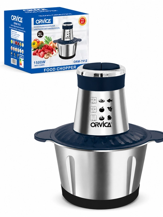 Электрический измельчитель ORVICA ORM-7912, кухонный чоппер, 2 л, 1500 Вт - 