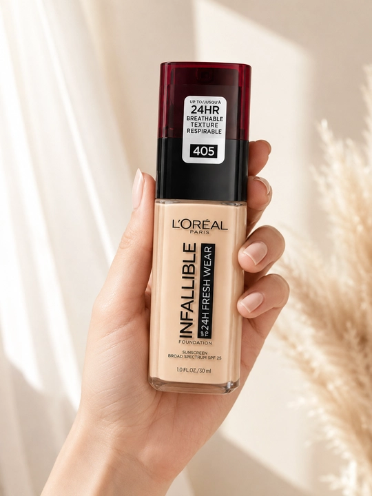 L’Oréal Paris Infallible SPF 25 tonal krem, uzoq saqlanuvchi qoplama, yengil tekstura