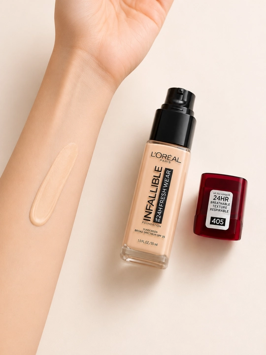 L’Oréal Paris Infallible SPF 25 tonal krem, uzoq saqlanuvchi qoplama, yengil tekstura