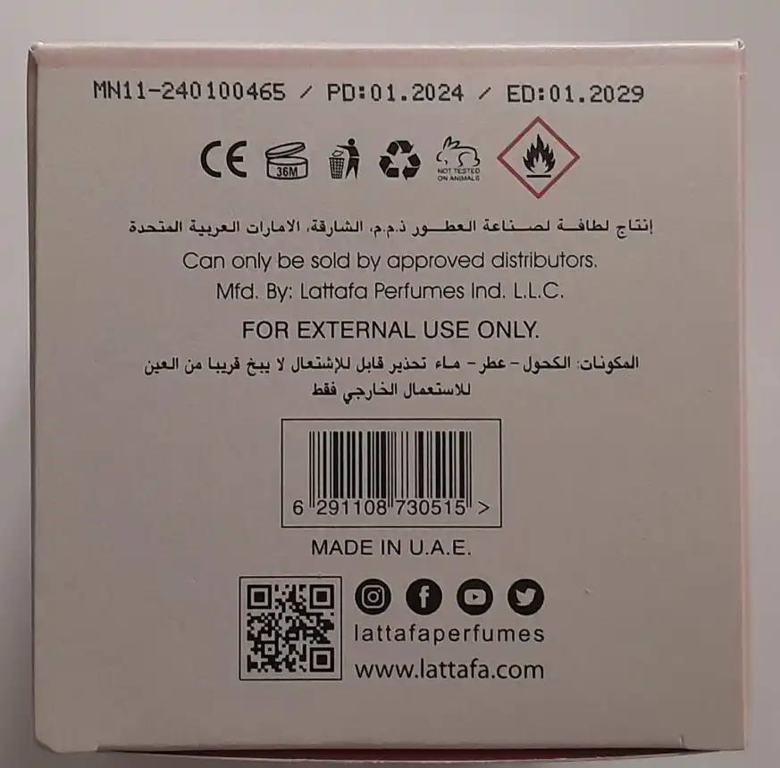 Ayollar uchun Lattafa YARA parfyumerlangan suvi, 100 ml