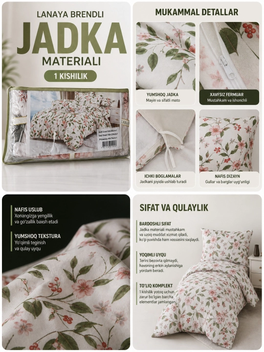 Yotoq choyshaplar toʻplami, bir va ikki kishilik, sifatli, yumshoq va qulay! - 