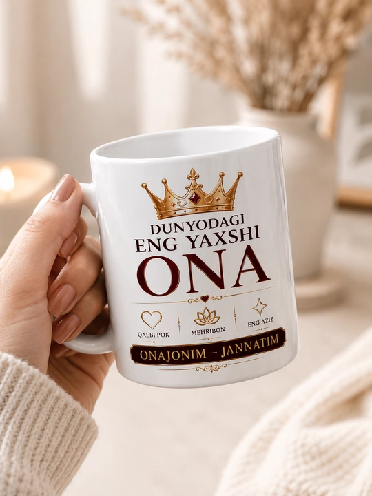Onangiz uchun sovg‘a krujka Giftory Ona, yozuvli, 330  ml