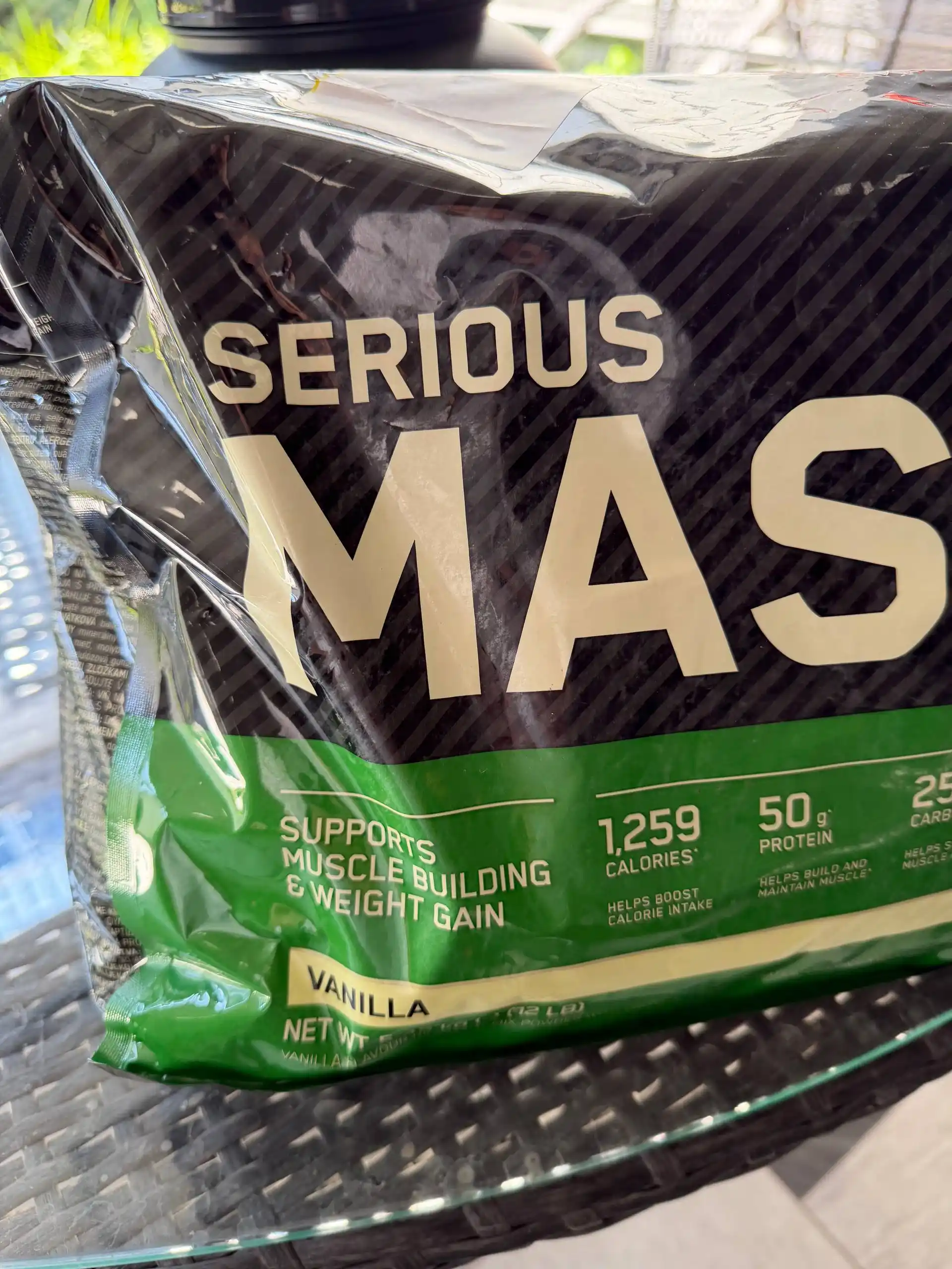 Geyner Serious Mass Optimum Nutrition, mushak massasini olish uchun, 5.4 kg