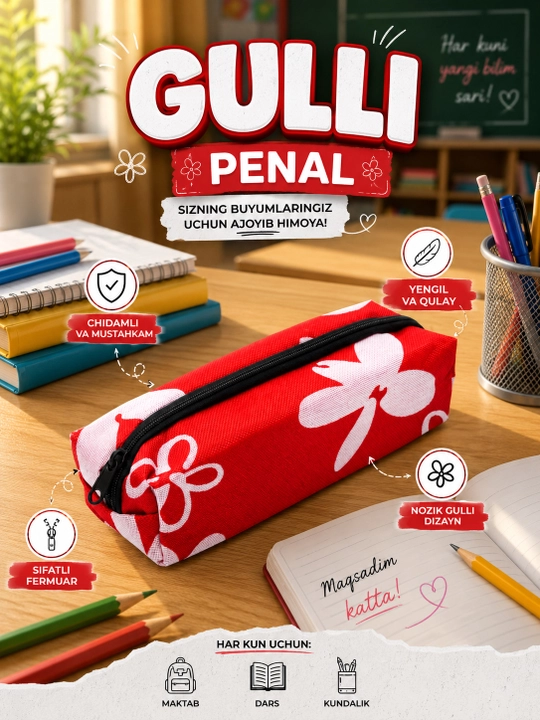 Qalam qutisi kosmetik sumka penal - 