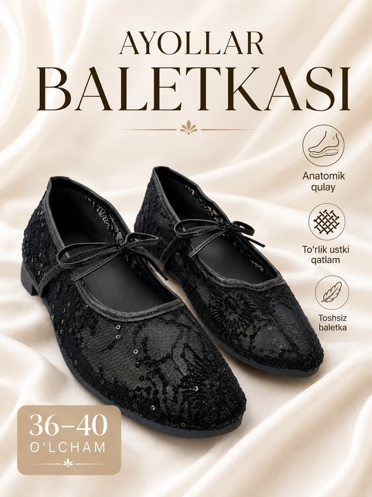 Baletkalar tufli ayollar uchun kuzgi, matoli va marjonli, baletka yozgi, MALOMERKA