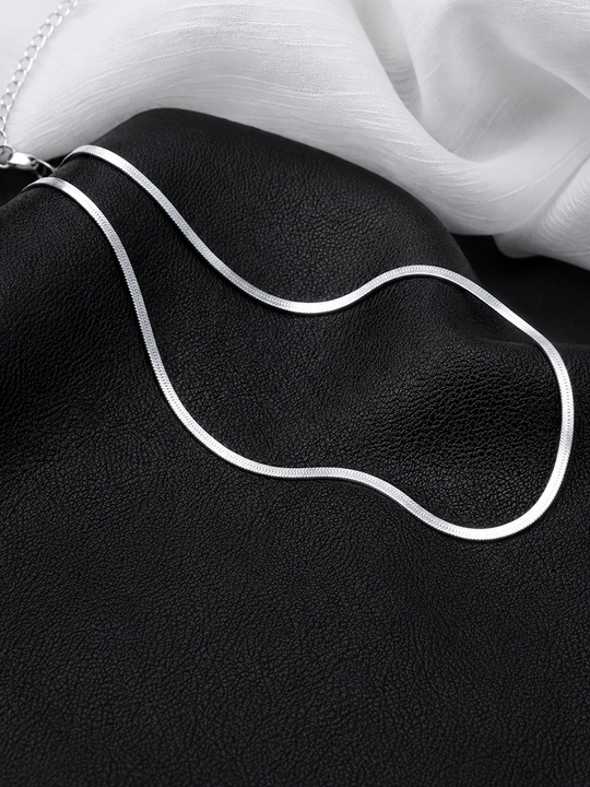 SILVERME 925 proba sterling kumush Snake Chain Zanjir, 18K oltin qoplamali, 41+6 sm - 