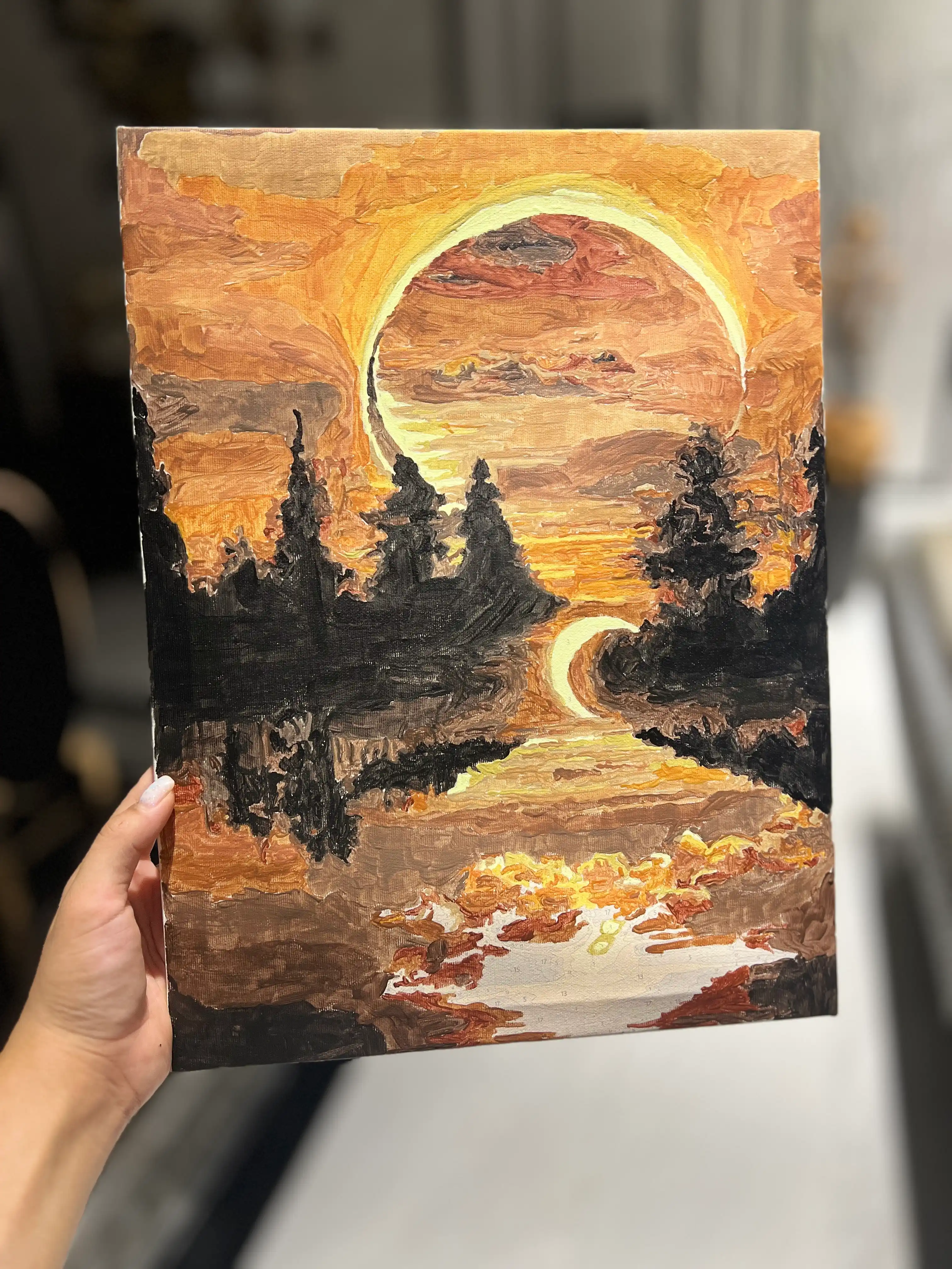 Raqamlar bo'yicha rasm Skystore Tabiat, asosli ramkaga tortilgan, 30x40 sm