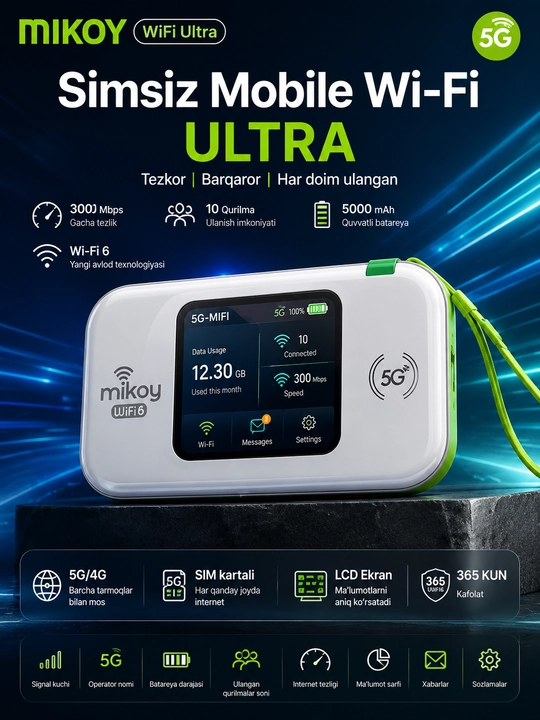 Карманный Wi-Fi, Wi-Fi роутер, роутер с SIM-картой, 4G LTE роутер - 