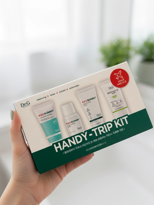 Dr.G Red Blemish Handy-Trip Kit — sezgir teri uchun mini yuz parvarishi to‘plami