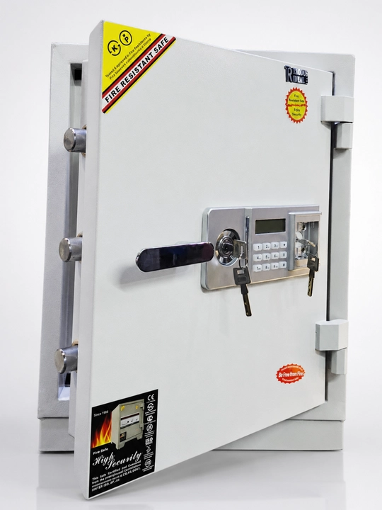 Seyf metall o‘tga chidamli betonli, elektron kod va kalitli, uy va ofis uchun 68×50×47 sm - 