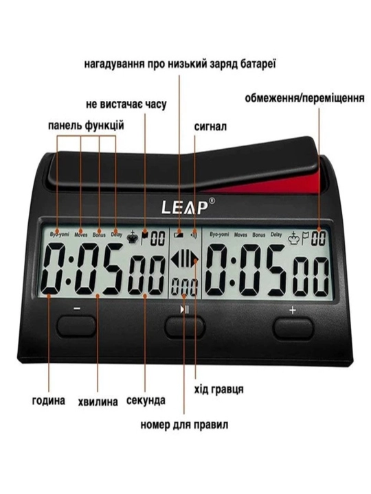 LEAP PQ9912 Professional raqamli elektron shaxmat soati