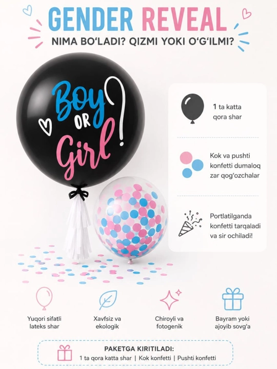 Gender Reveal Boy or Girl для определения пола ребенка набор шаров с конфетти гендер пати
