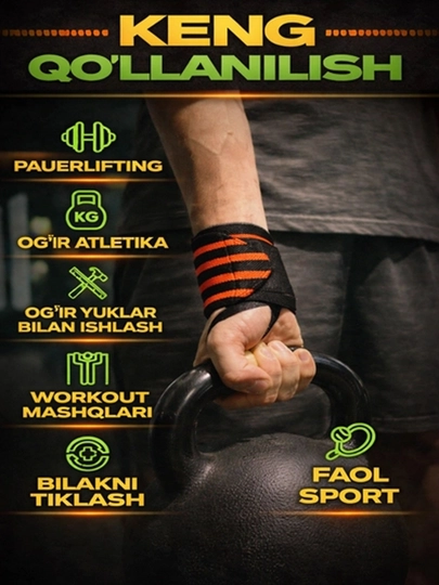 Sport bandajlari, mahkamlash, bilak va og'ir atletika uchun bilaguzuklar, 2 dona - 