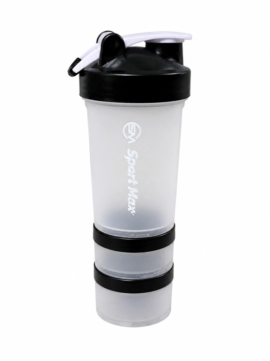 Protein uchun 500 ml shaker, venchik va konteynerlar bilan, kokteyl va sport uchun