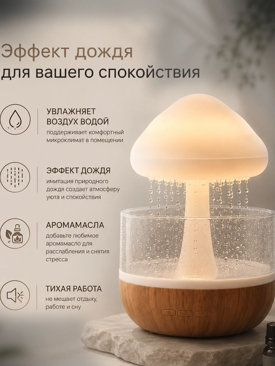 Tungi chiroq, havo namlagichli xushbo y, havo tozalagich va namlantirgich