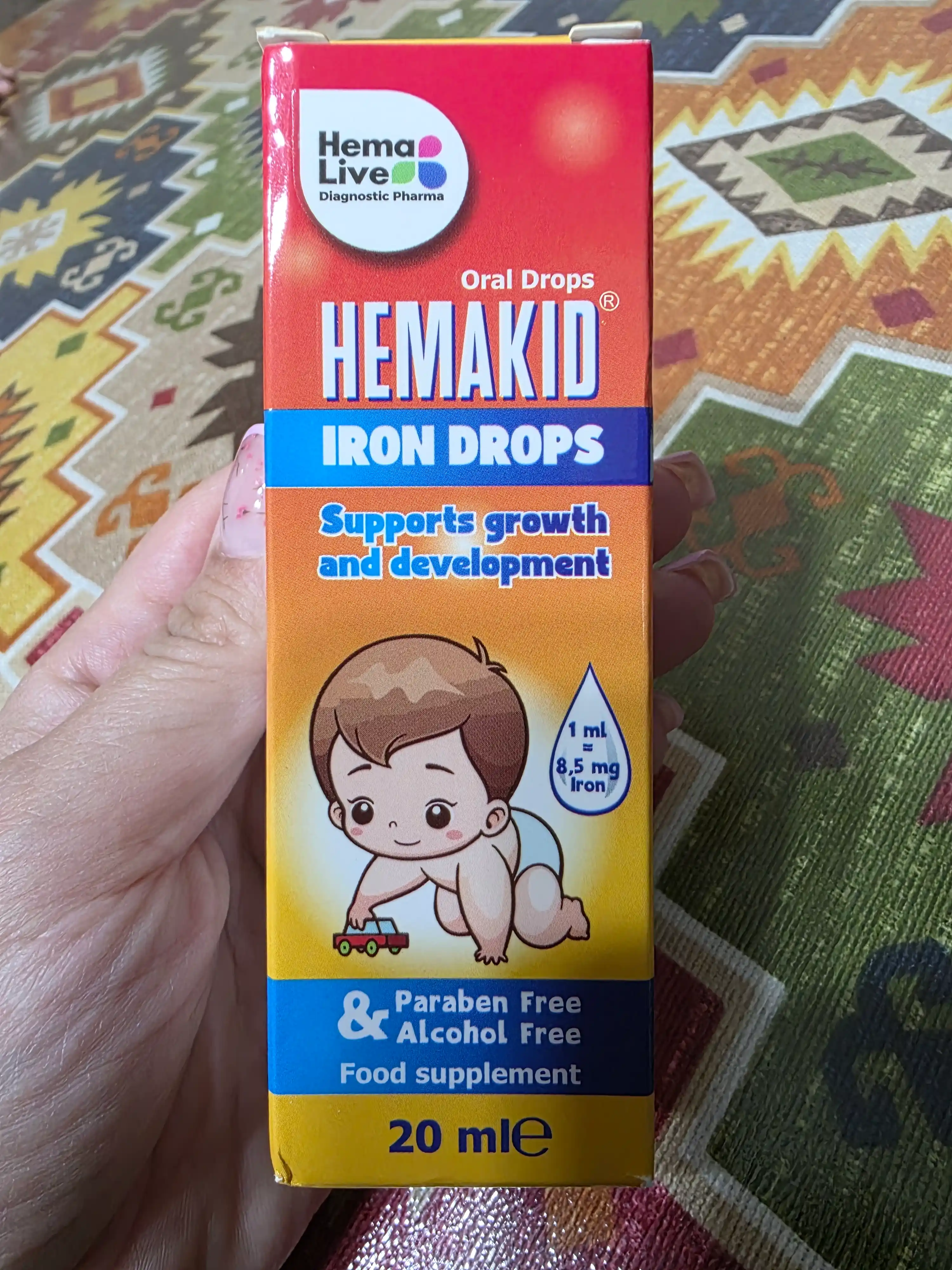 Капли с железом для детей Hemakid, детские витамины от анемии, бады для детей, kids