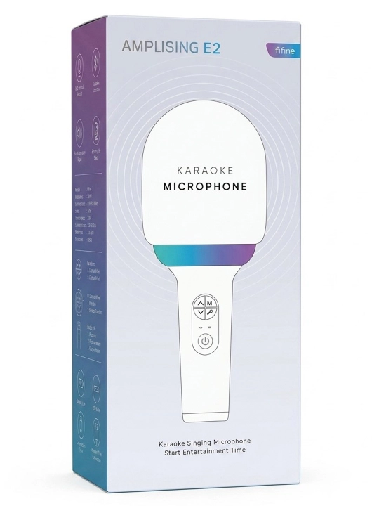 Беспроводной караоке микрофон Fifine AmpliSing E2 RGB / Микрофон с динамиком - 