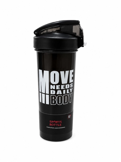 Protein va suv uchun 800 ml shaker, trubka va venchik bilan, sport butilkasi