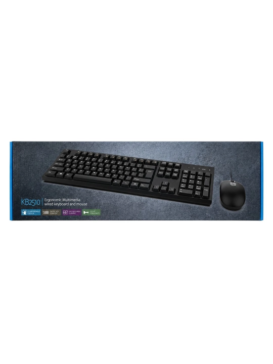 AiKUN KB2510 USB White simli klaviatura va sichqoncha to‘plami - 