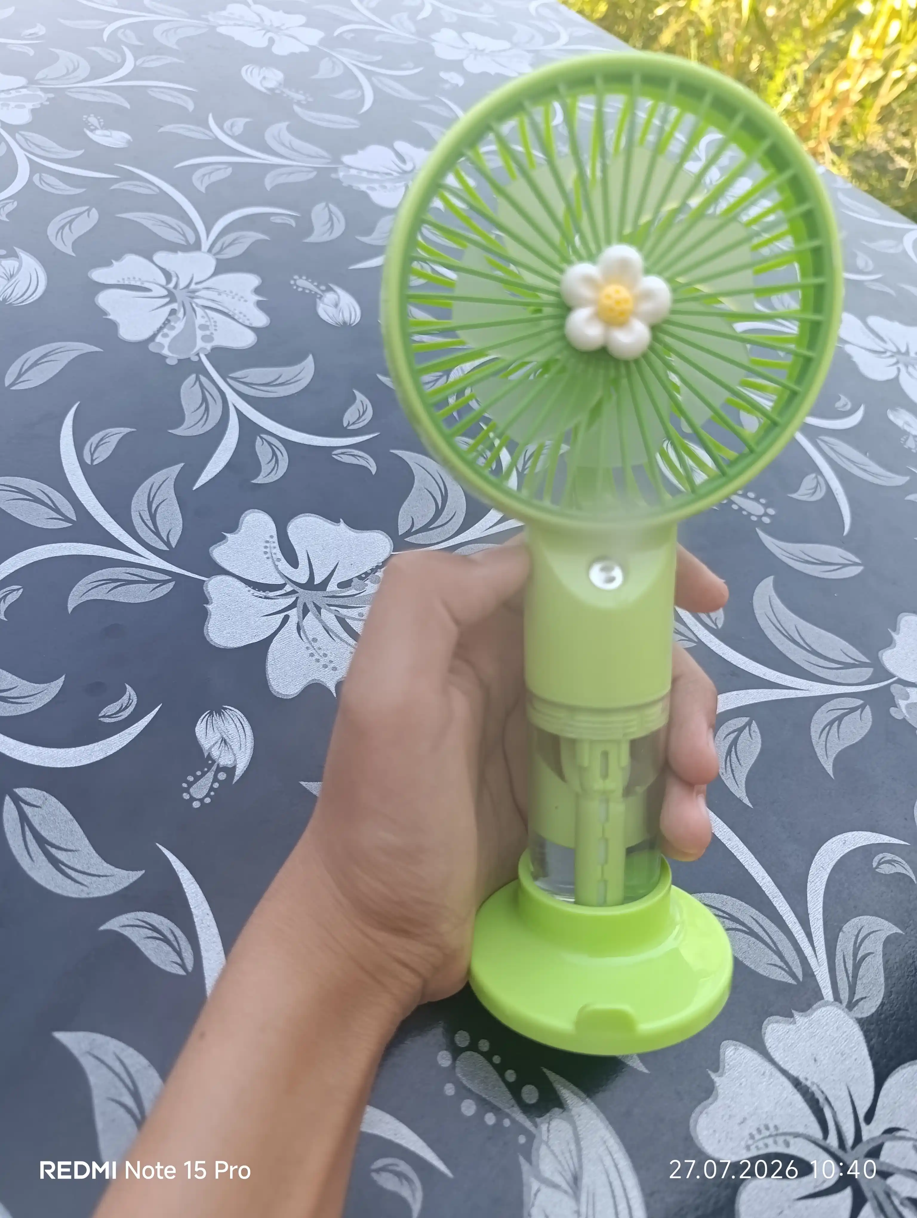 Portativ mini ventilyator, suv bilan sovitiladi, 3 rejimli, USB, kuchli havo oqimiga ega
