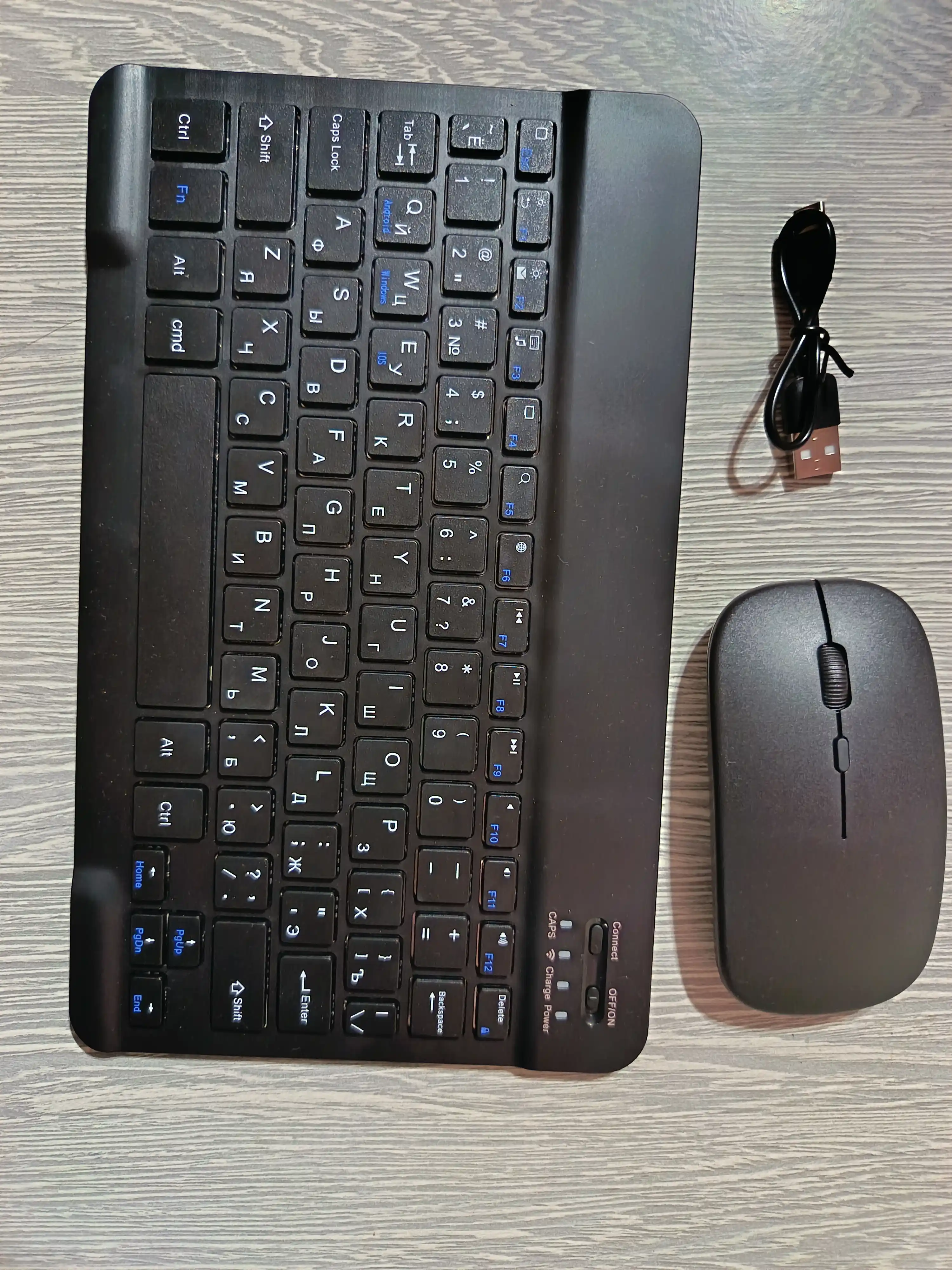 Telefon, planshet va kompyuter uchun simsiz Bluetooth klaviatura va sichqoncha, ultrayupqa