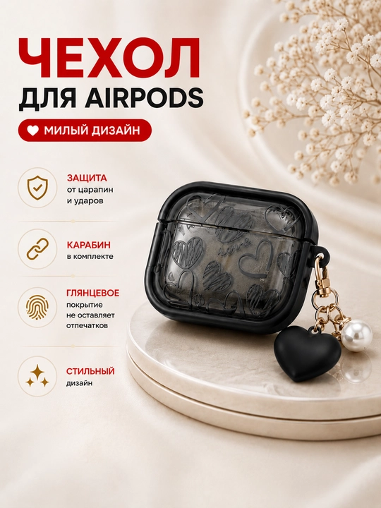 Чехол для беспроводных наушников AirPods 1, 2 / Pro, 3, 4 - 