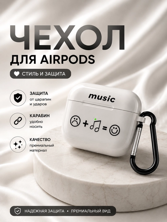 AirPods 1, 2 / Pro, 3, 4 simsiz quloqchinlar uchun himoya g'ilofi - 