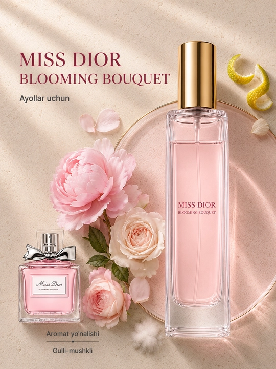 Женские духи Miss Dior Blooming Bouquet с ароматом розы и пиона, 3-30 мл - 