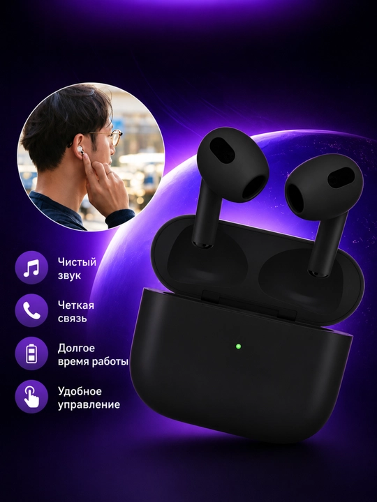 Pods Pro 2 va Pro 4 – simsiz Bluetooth quloqchinlar, mikrofonli, Type-C oq