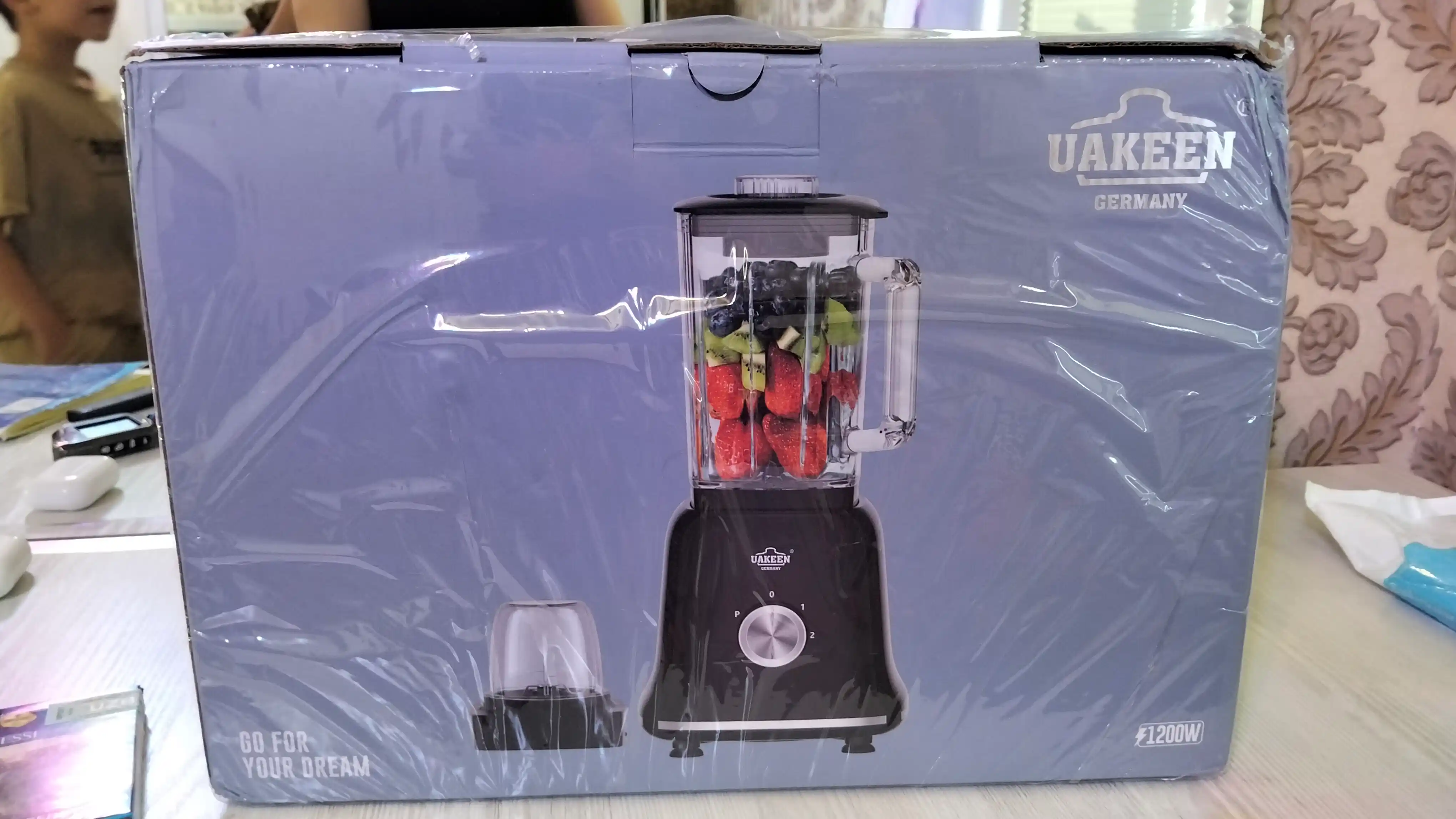 UAKEEN Professional stansionar blenderi va kofe maydalagich, 1200 Vt, 2 litr