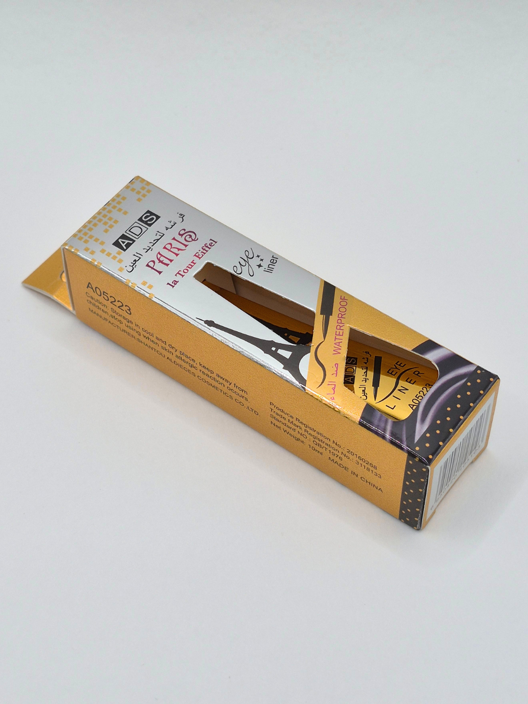 ADS Paris La Tour Eiffel suvga chidamli suyuq ko‘z layneri, 10 ml, A05223