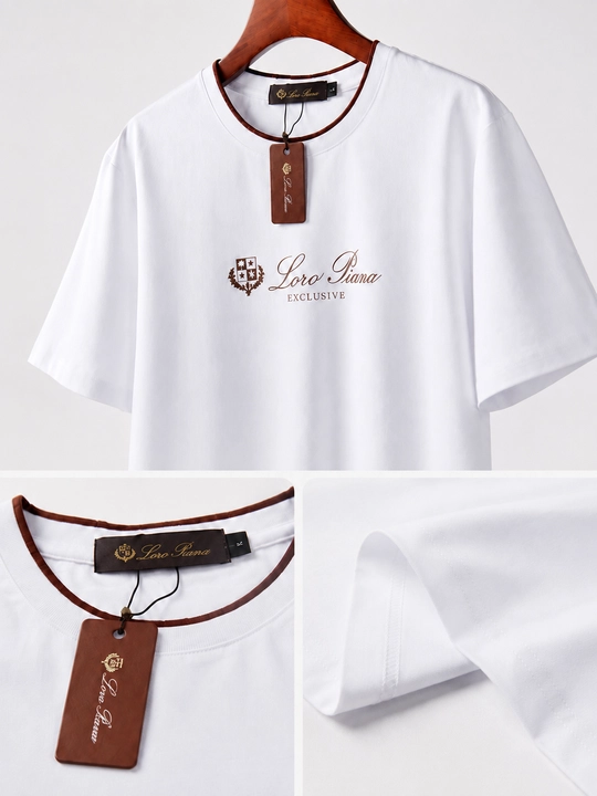 Loro Piana Exclusive — Premium erkaklar oq futbolkasi