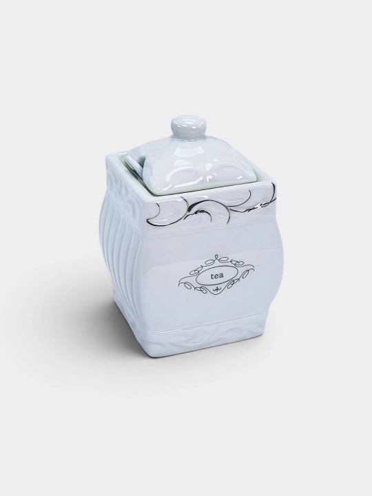 Набор банок для сыпучих продуктов, керамика, 0.5 л, 3 шт, на подставке