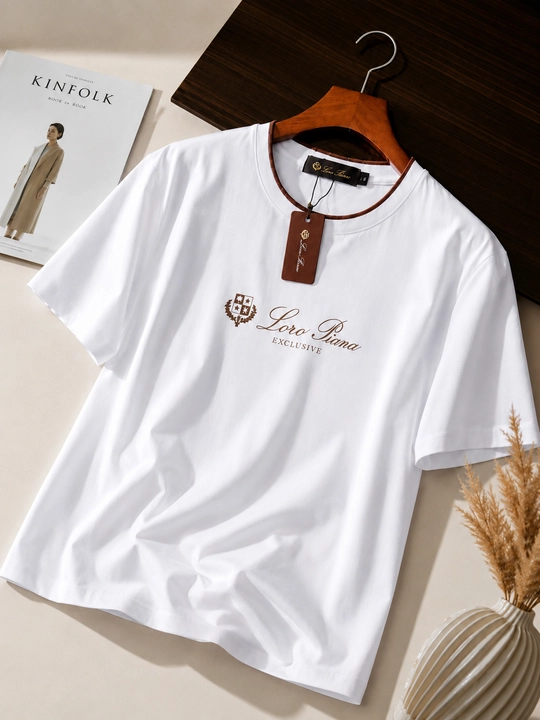 Loro Piana Exclusive — Premium erkaklar oq futbolkasi