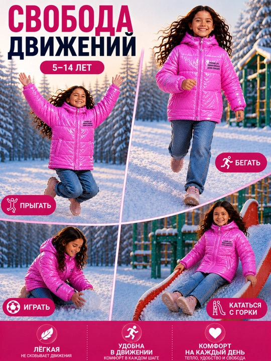 Куртка зимняя, детская, для девочек, с капюшоном, водоотталкивающая, теплая