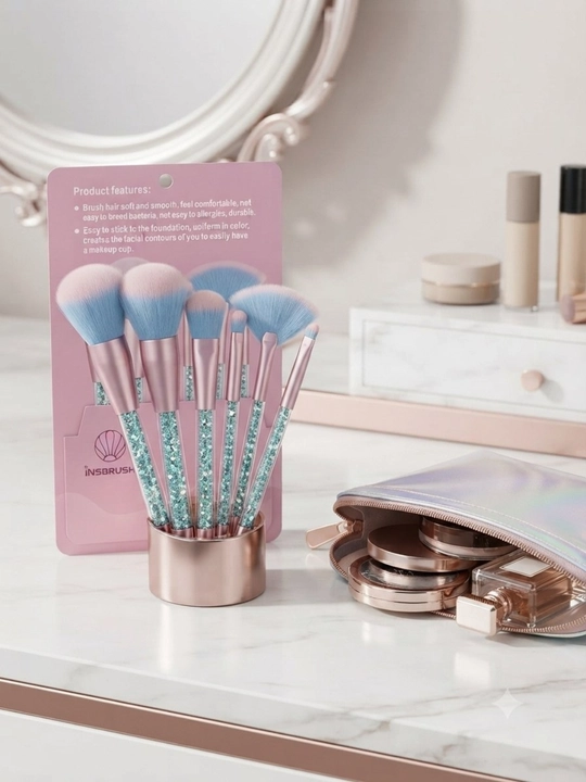 7 dona professional makiyaj cho'tkalari to'plamikosmetik cho'tkalar komplekti - 