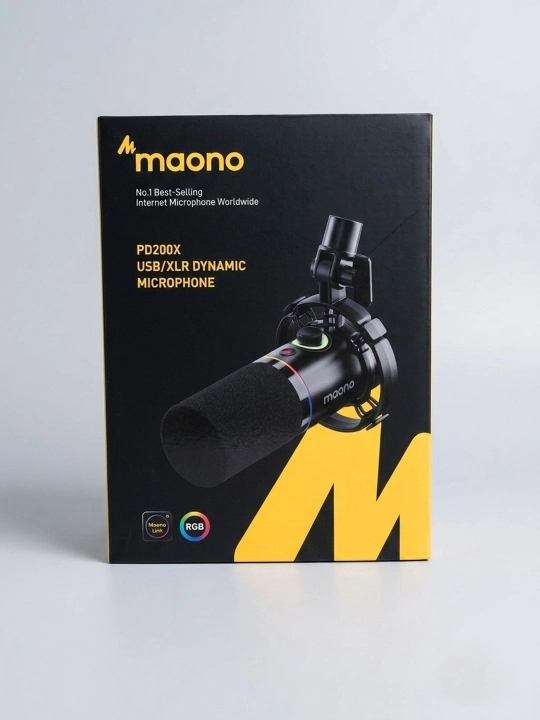 Maono PD200X USB/XLR RGB o‘yin mikrofoni, podkastlar va kompyuter uchun dinamik mikrofon