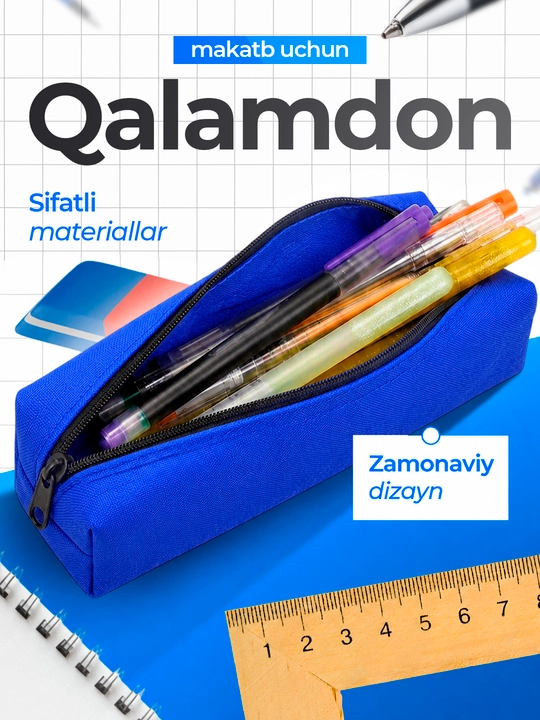 Maktap uchun matoli penal, katta sig'imli, minimalistik organayzer - 