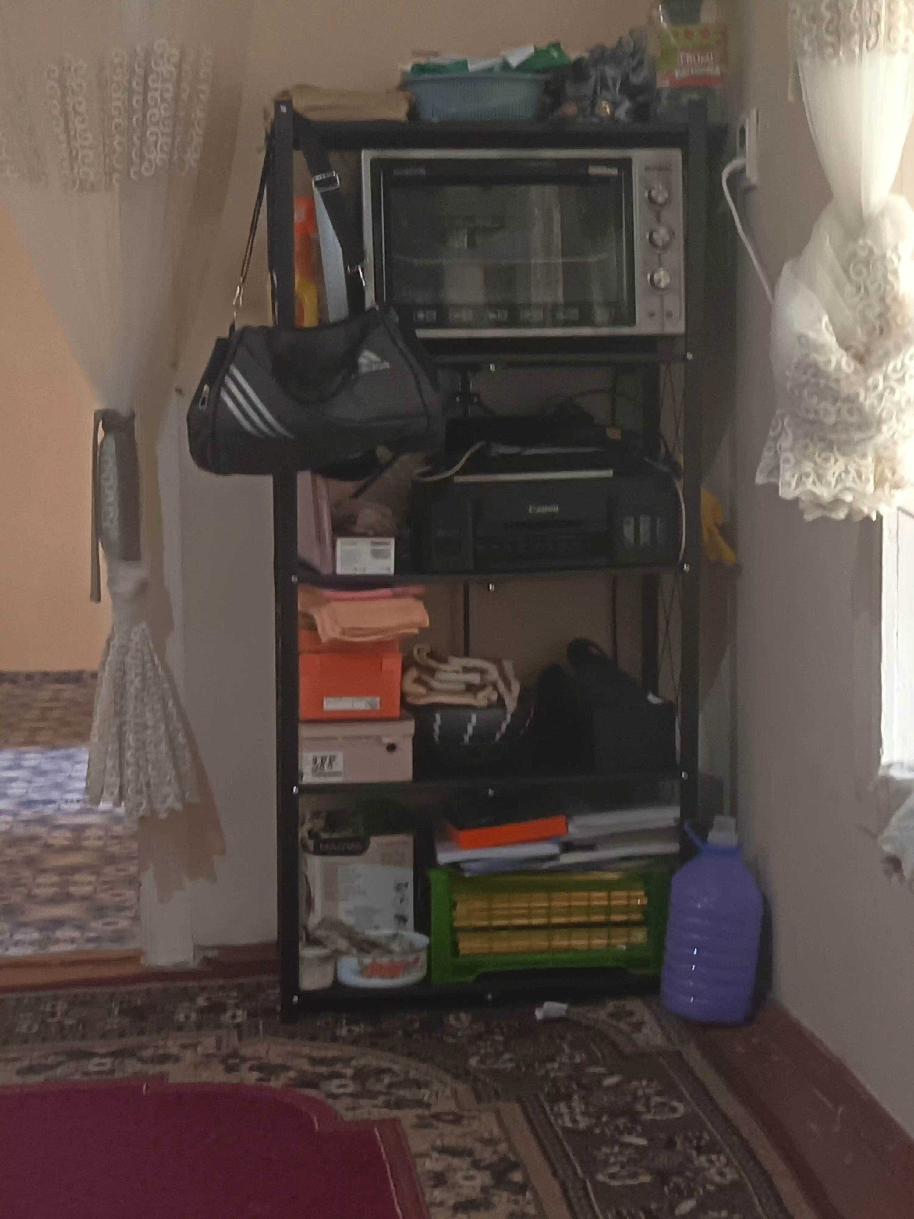 Stelaj etajerka g‘ildirakli 3/4/5 polkali, uy va ofis, yig`iladigan, shkaf, tokchalar