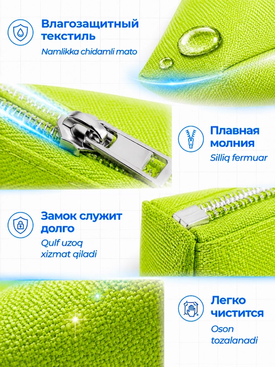 Пенал школьный тканевый с ручкой и внешним карманом, эстетичный органайзер