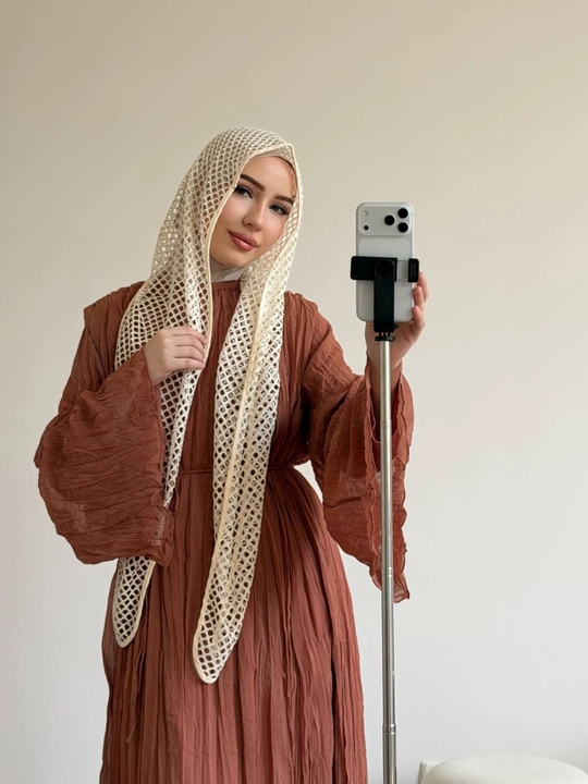 To‘rli kapyushon, ayollar uchun, hijob ustidan kiyiladigan yuqori sifatli yopinchiq, yengil naqshli kapyushon - 