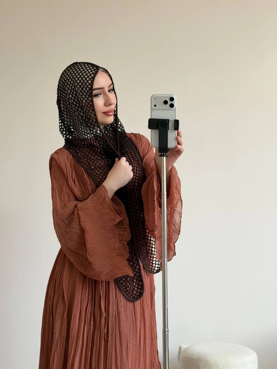 To‘rli kapyushon, ayollar uchun, hijob ustidan kiyiladigan yuqori sifatli yopinchiq, yengil naqshli kapyushon - 