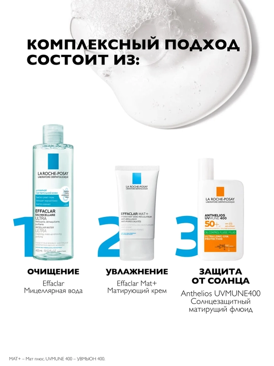 LA ROCHE-POSAY Effaclar Мицеллярная вода Ultra 400 мл