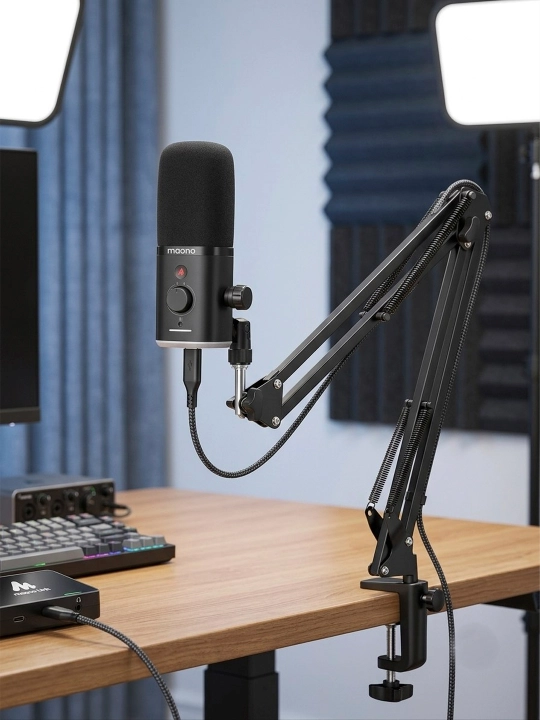 Игровой микрофон Maono PD100X с пантографом, динамический USB XLR микрофон