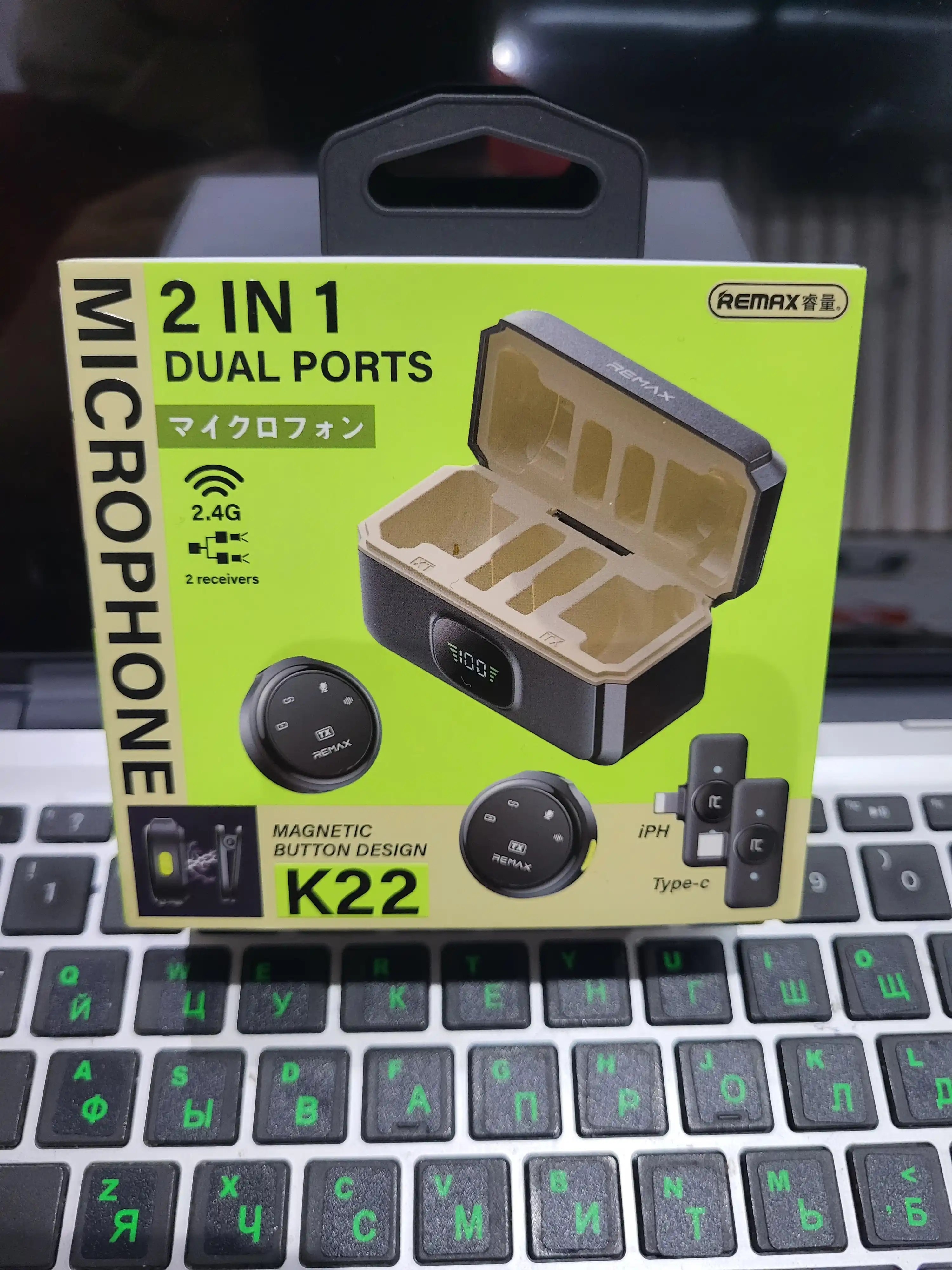 Simsiz petlichka mikrofon telefon uchun Type-C / Lightning, kontent va intervyu uchun