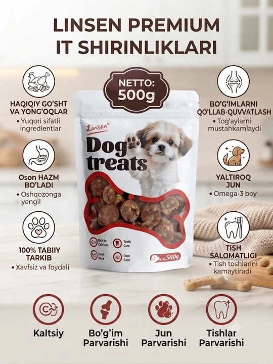 Itlar uchun tabiiy mukofotli shirinlik (100/500 g) - 