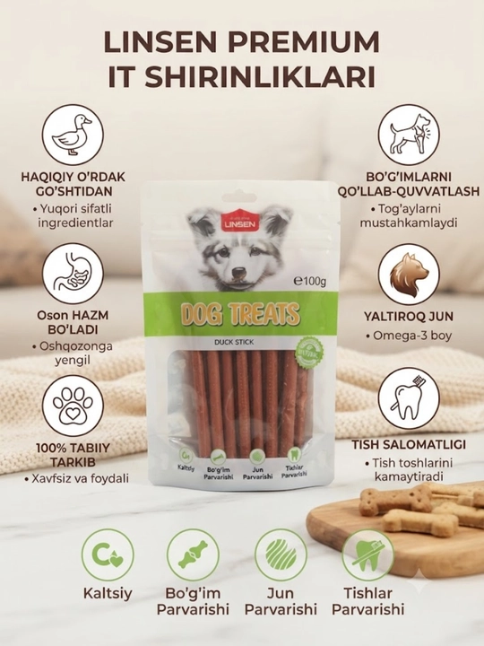 Itlar uchun tabiiy mukofotli shirinlik (100/500 g) - 