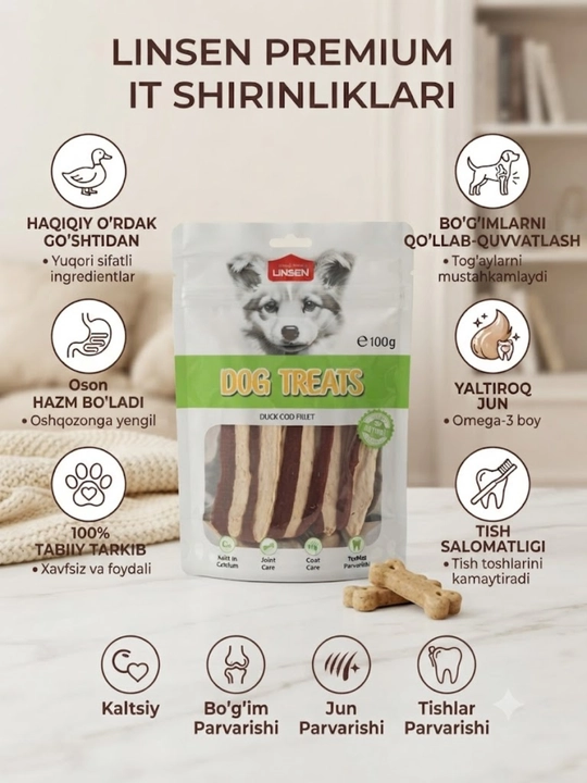 Itlar uchun tabiiy mukofotli shirinlik (100/500 g) - 