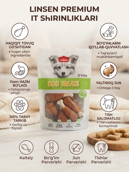 Itlar uchun tabiiy mukofotli shirinlik (100/500 g) - 